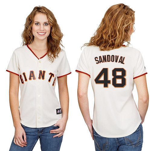 Pablo Sandoval #48 mlb Jersey-San Francisco Giants Women's Authentic Home White Cool Base Baseball Jersey